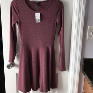 purple fit and flare dress